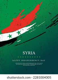 Syria Flag Made of Grunge effect Brush Paint Vector