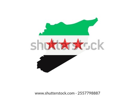 Syria flag map. Flag of Syria map icon. Standard color. Standard size. A rectangular flag. Computer illustration. Vector illustration. Syria element maps flags badges