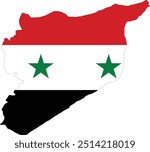 Syria Flag in Map, Syria  Map with Flag, Map of Syria, Map with Flag, Nation Flag Syria