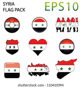 Syria Flag Map Pack - 9 in Total