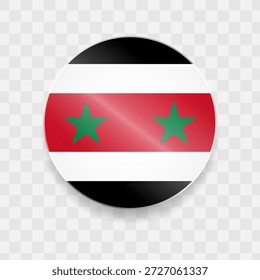 Syrienflagge auf Knopfglas