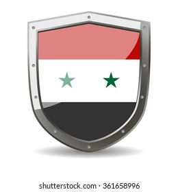 Syria Flag on a Shield