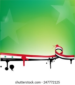 syria  flag on sky   background