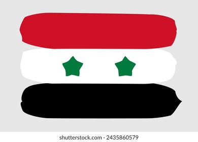 Syria flag - painted design vector illustration. Vector brush style