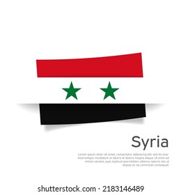 Syria flag in paper cut style. Creative background in syrian flag colors for holiday card design. National Poster. State syria patriotic cover, business booklet, flyer. Vector, design template