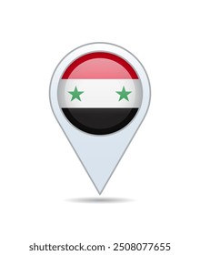 Syria - flag pin for map. Vector illustration.