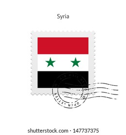 Syria Flag Postage Stamp on white background. Vector illustration.