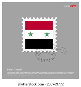 Syria Flag Postage Stamp on white background. Vector illustration.