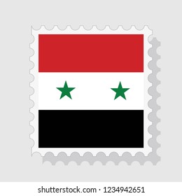 Syria flag postage stamp , vector illustration.