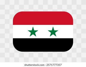 Syria flag - rounded rectangle colorful flag representing a country cultural identity and heritage. The essence of national pride and unity. Vector flag on transparent background.