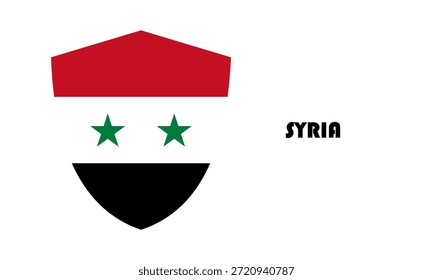 Bandera de Siria en forma de escudo (insignia)