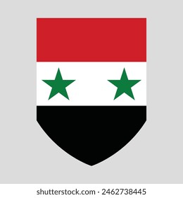 Syria Flag in Shield Shape Frame