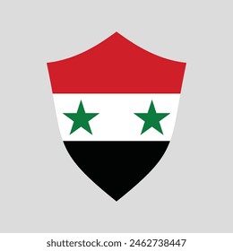 Syria Flag in Shield Shape Frame