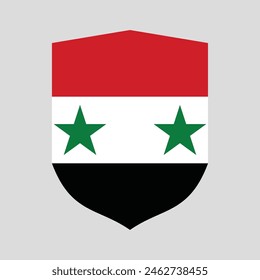 Syria Flag in Shield Shape Frame