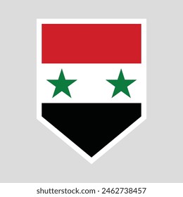 Syria Flag in Shield Shape Frame