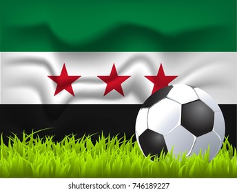 Syria flag and soccer ball