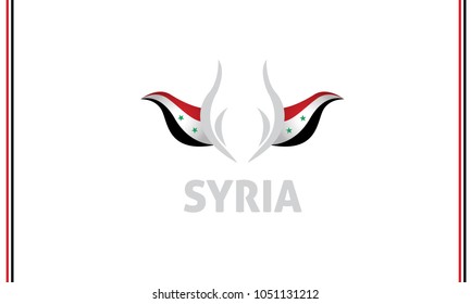 syria flag and tulip