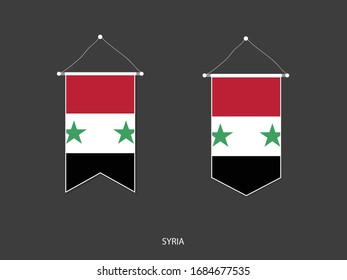 Syria flag in various shape, Soccer Flag Pennant Vector ,Vector illustration.