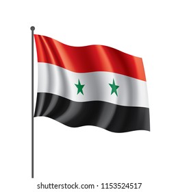 Syria flag, vector illustration on a white background