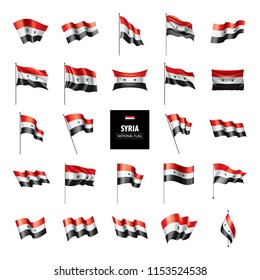 Syria flag, vector illustration on a white background