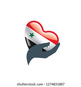 Syria flag, vector illustration on a white background