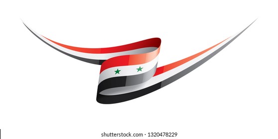 Syria flag, vector illustration on a white background