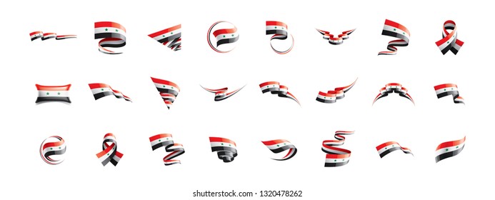 Syria flag, vector illustration on a white background