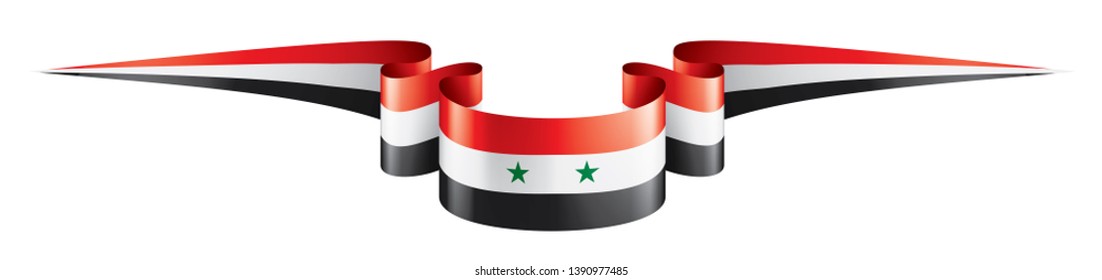 Syria flag, vector illustration on a white background