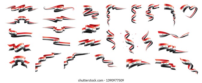 Syria flag, vector illustration on a white background
