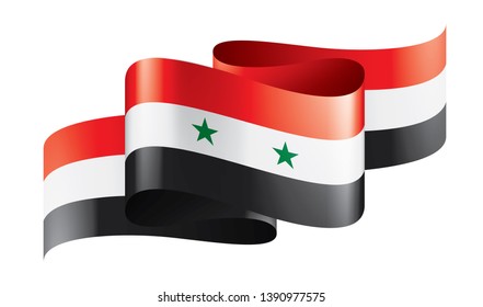 Syria flag, vector illustration on a white background