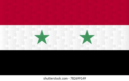 Syria Flag. Vector image of Syria Flag 144 pieces of jigsaw puzzles Vector eps 10 illustration.