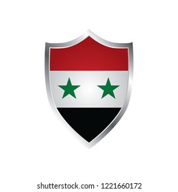Syria Flag Vector Shield Icon. asia. vector illustration.