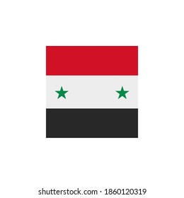 Syria flag vector square icon - illustration. Flag of Syria. Abstract concept, icon, square, button