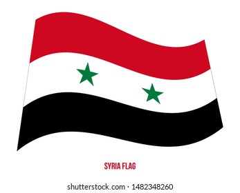 Syria Flag Waving Vector Illustration on White Background. Syria National Flag.
