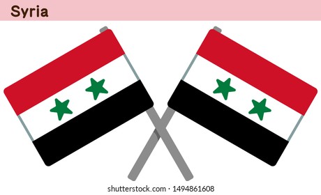Syria Flags Isolated on white Background. vector illustration.