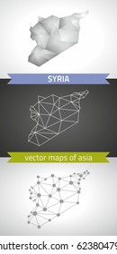 Syria grey graphic vector triangle geometry outline shadow perspective maps