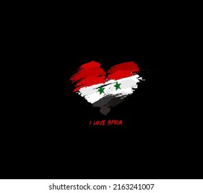 Syria grunge flag heart for your design