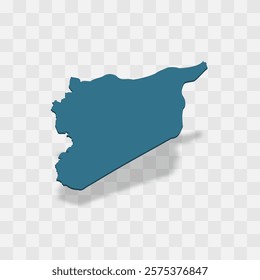 Syria high detailed vector representation of country silhouette. 3D map on transparent background with dropped shadow. For educational, decorative, or informational use.