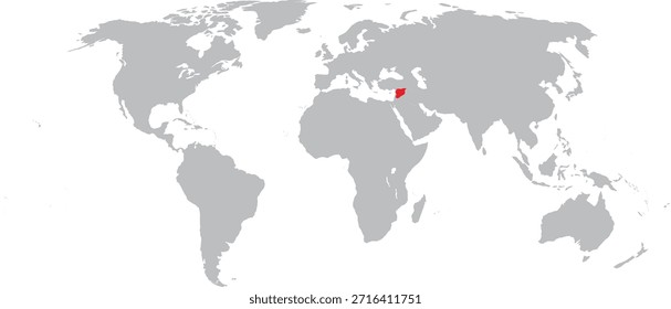 Siria destacada en el diseño del Vector del mapa mundial