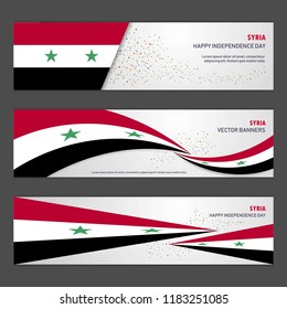 Syria independence day abstract background design banner and flyer, postcard, landscape, celebration vector illustration