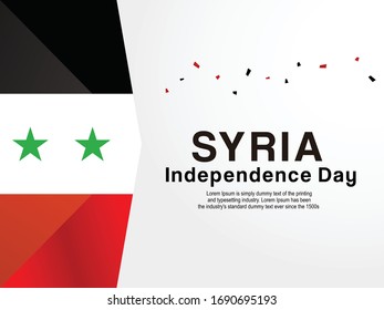 Ilustración de diseño de plantillas de vectores del Día de la Independencia de Siria