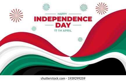 Syria independence movement day, Patriotic Syrian flag banner post concept for April 17, Vector