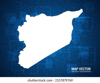 Syria map with abstract blue background technology pixel board texture.