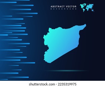 Mapa sirio con tecnología de fondo azul abstracto.