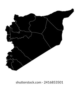 Syria map with administrative divisions. Vector illustration.