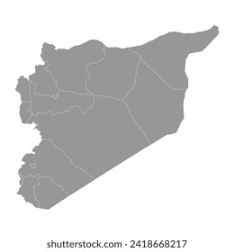 Syria map with administrative divisions. Vector illustration.