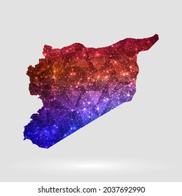 Syria map background in polygonal style. Vector illustration low poly colorful Syria map of isolated. Vector EPS 10.