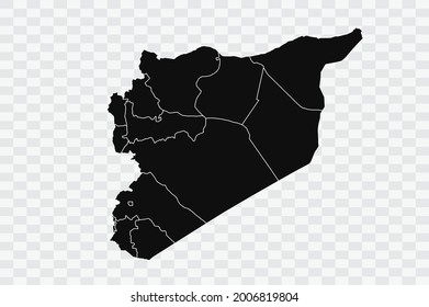 Syria map black Color on Backgound png