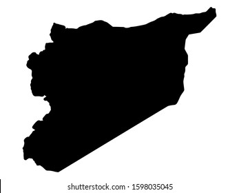 Syria Map Black Silhouette Vector illustration eps 10