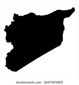 Syria Map - black World Map International vector template with High detailed isolated on white background - Vector
